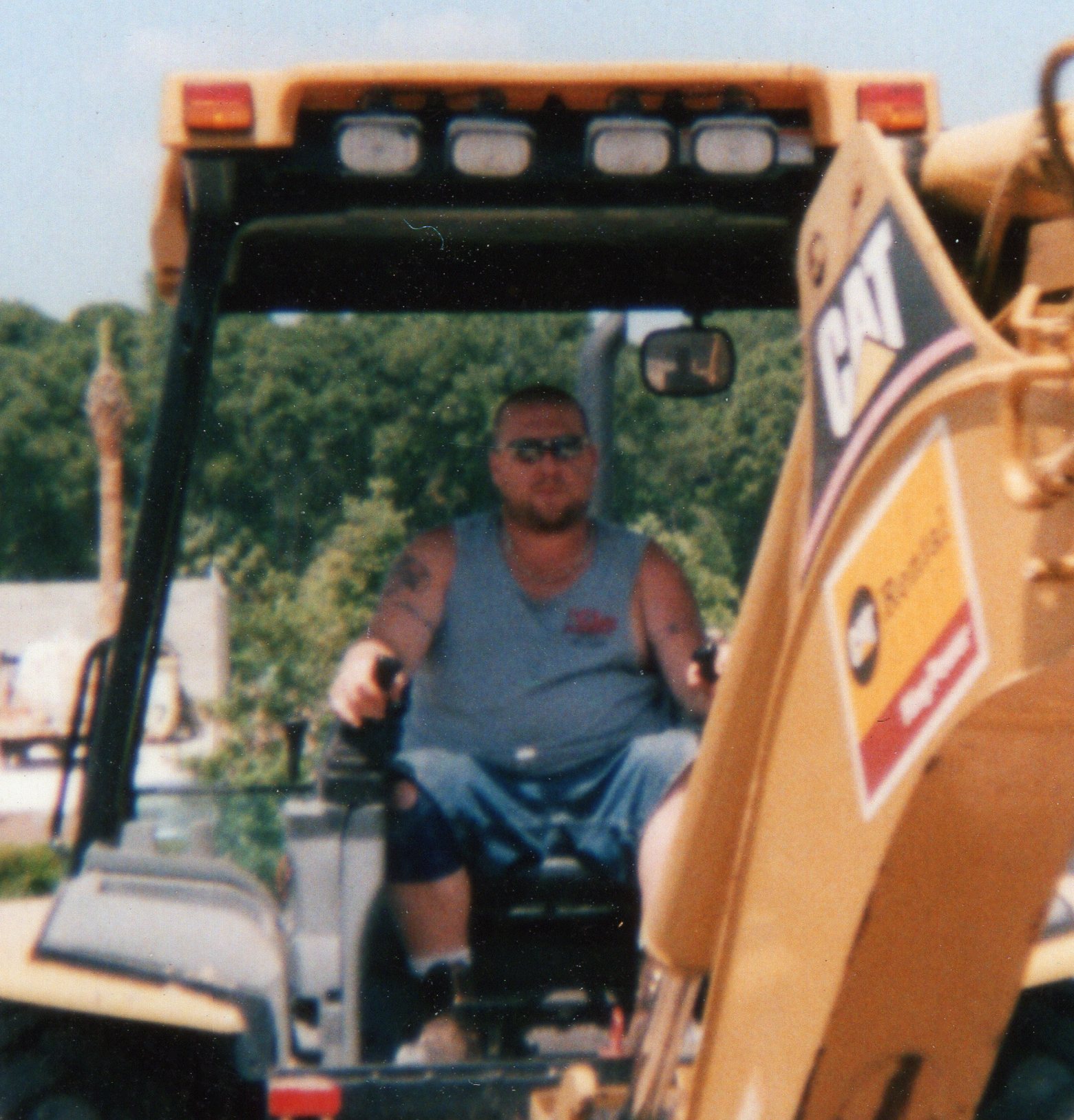 Kevin in a digger